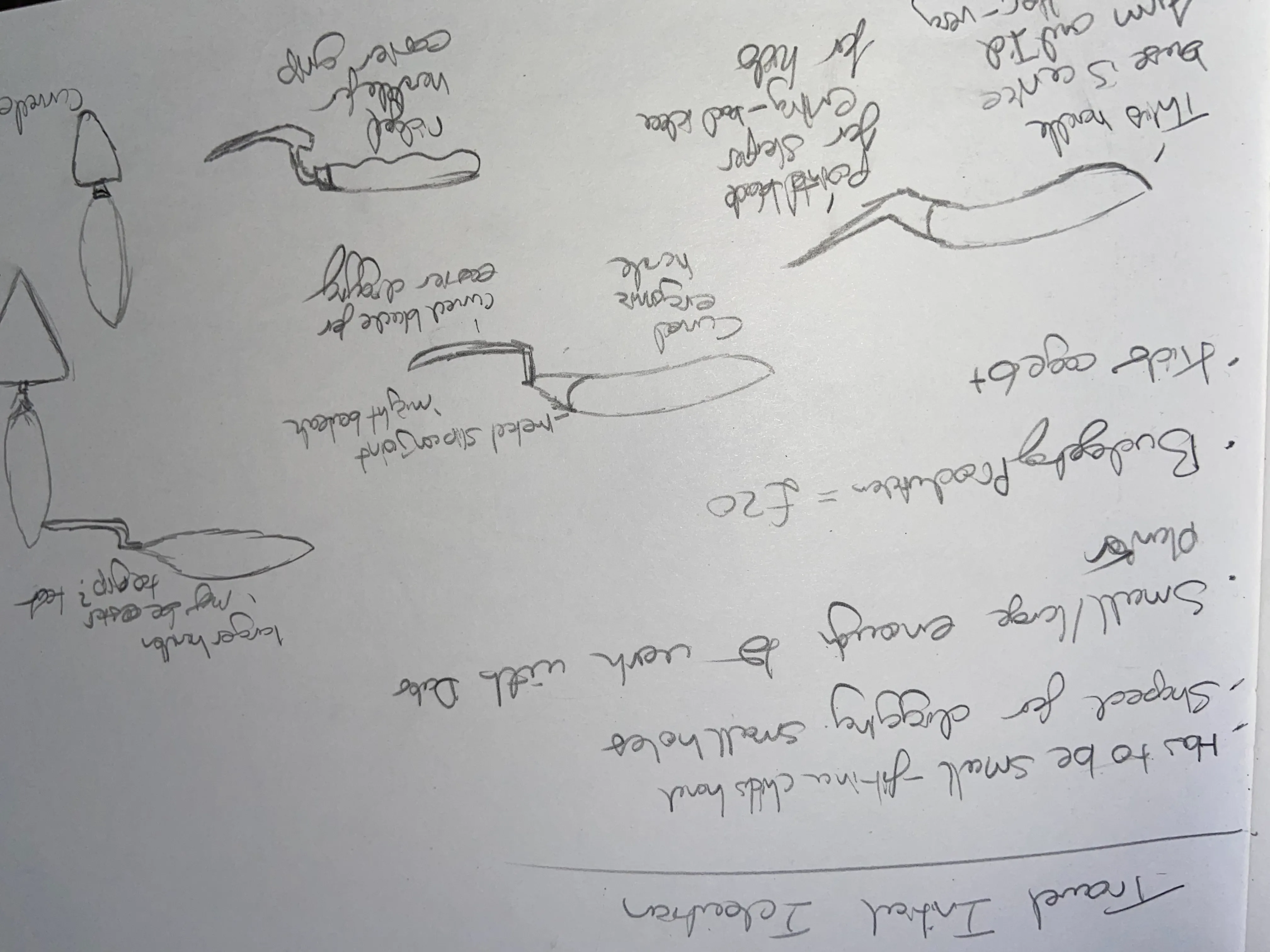 Origin Plastics — typology exploration sketches across product categories